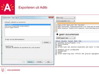Exporteren uit Adlib    geen occurrences 