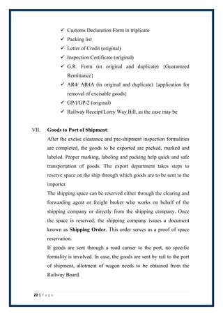 EXPORT & IMPORT POLICY & DOCUMENTATION | PDF