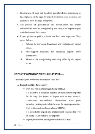 EXPORT & IMPORT POLICY & DOCUMENTATION | PDF