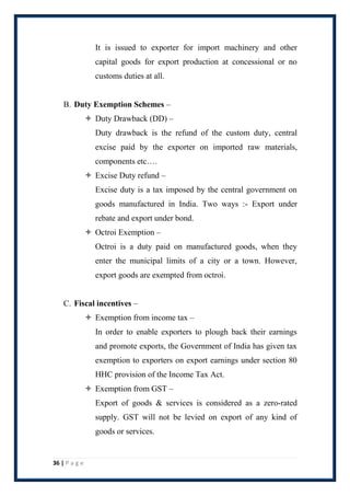 EXPORT & IMPORT POLICY & DOCUMENTATION | PDF