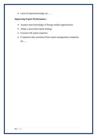 EXPORT & IMPORT POLICY & DOCUMENTATION | PDF