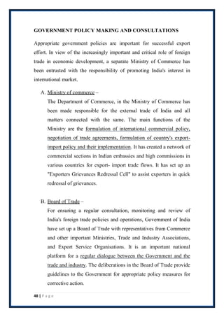 EXPORT & IMPORT POLICY & DOCUMENTATION | PDF