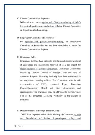 EXPORT & IMPORT POLICY & DOCUMENTATION | PDF