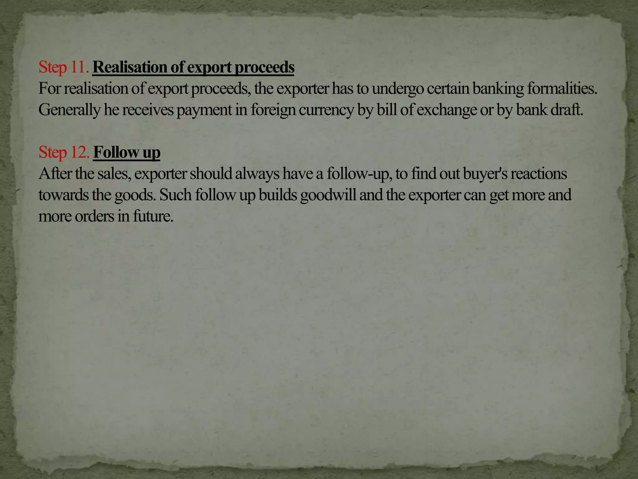 Import Export Procedure and Documentation