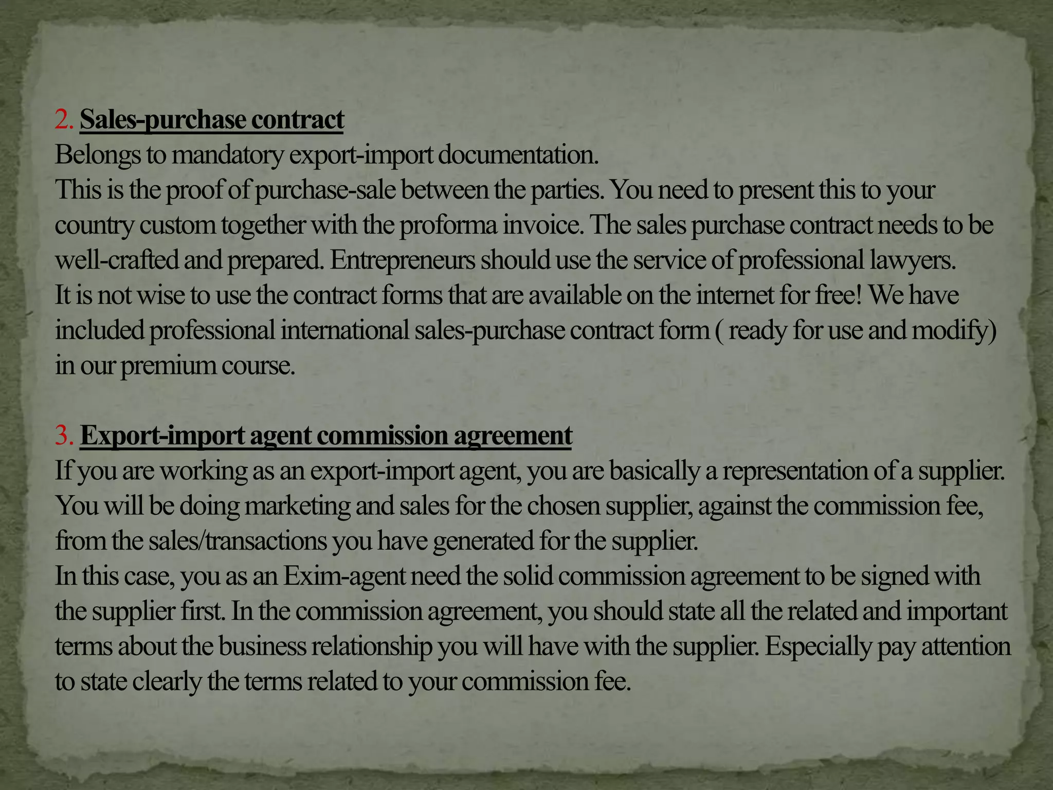 Import Export Procedure and Documentation