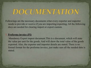 Import Export Procedure and Documentation | PPTX