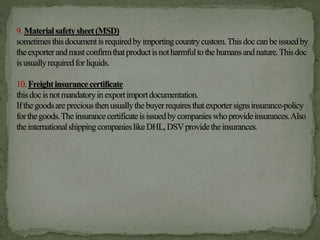 Import Export Procedure and Documentation | PPTX