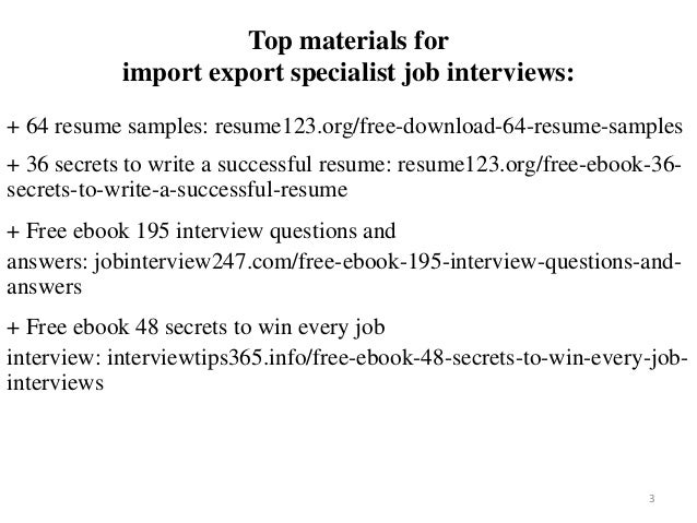Import export specialist resume sample pdf ebook free download