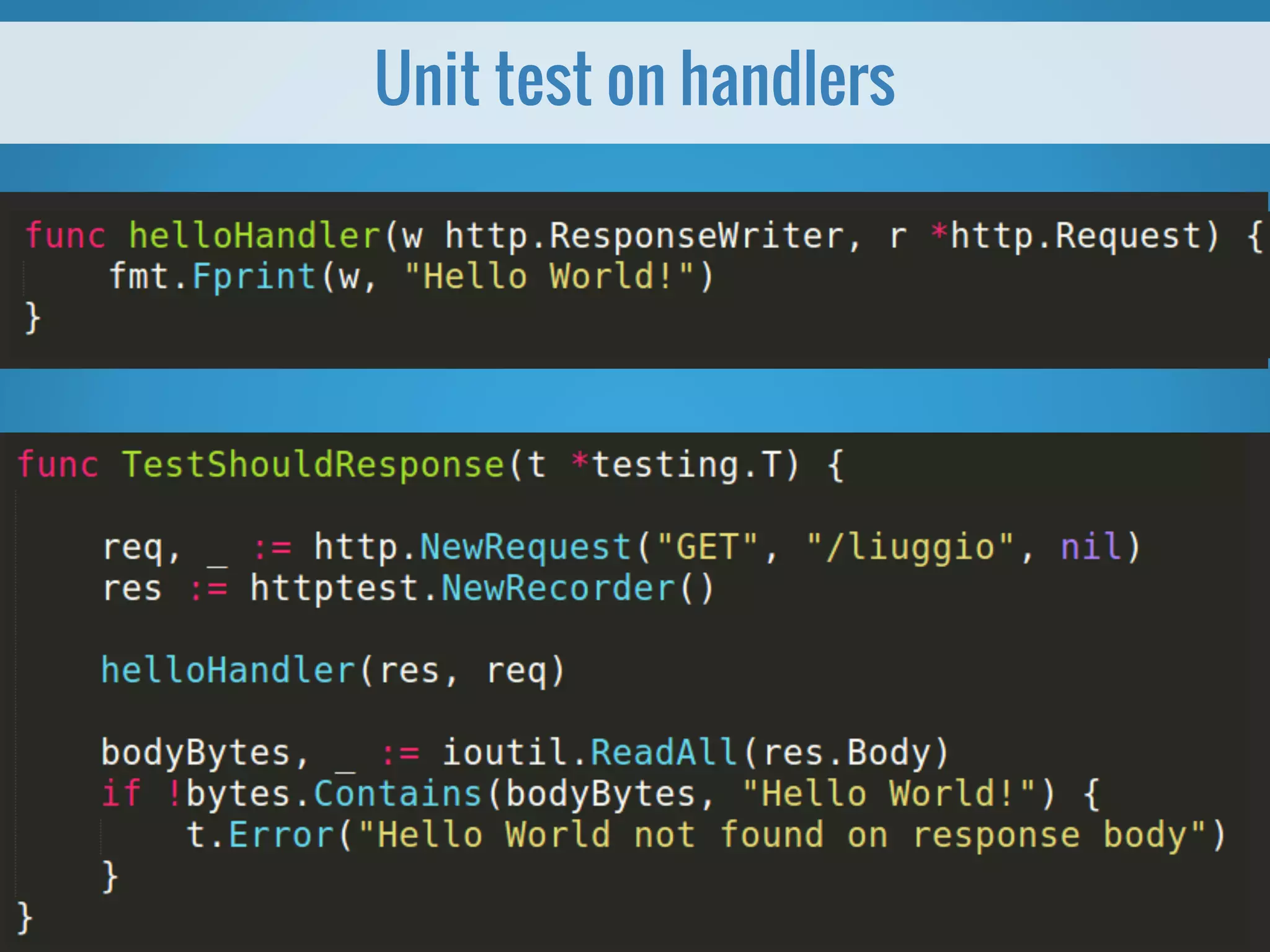 Unit test on handlers 
