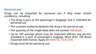 Regulatory Framework for Drug Import Under the Drugs and Cosmetics Act ...