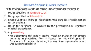 Regulatory Framework for Drug Import Under the Drugs and Cosmetics Act ...