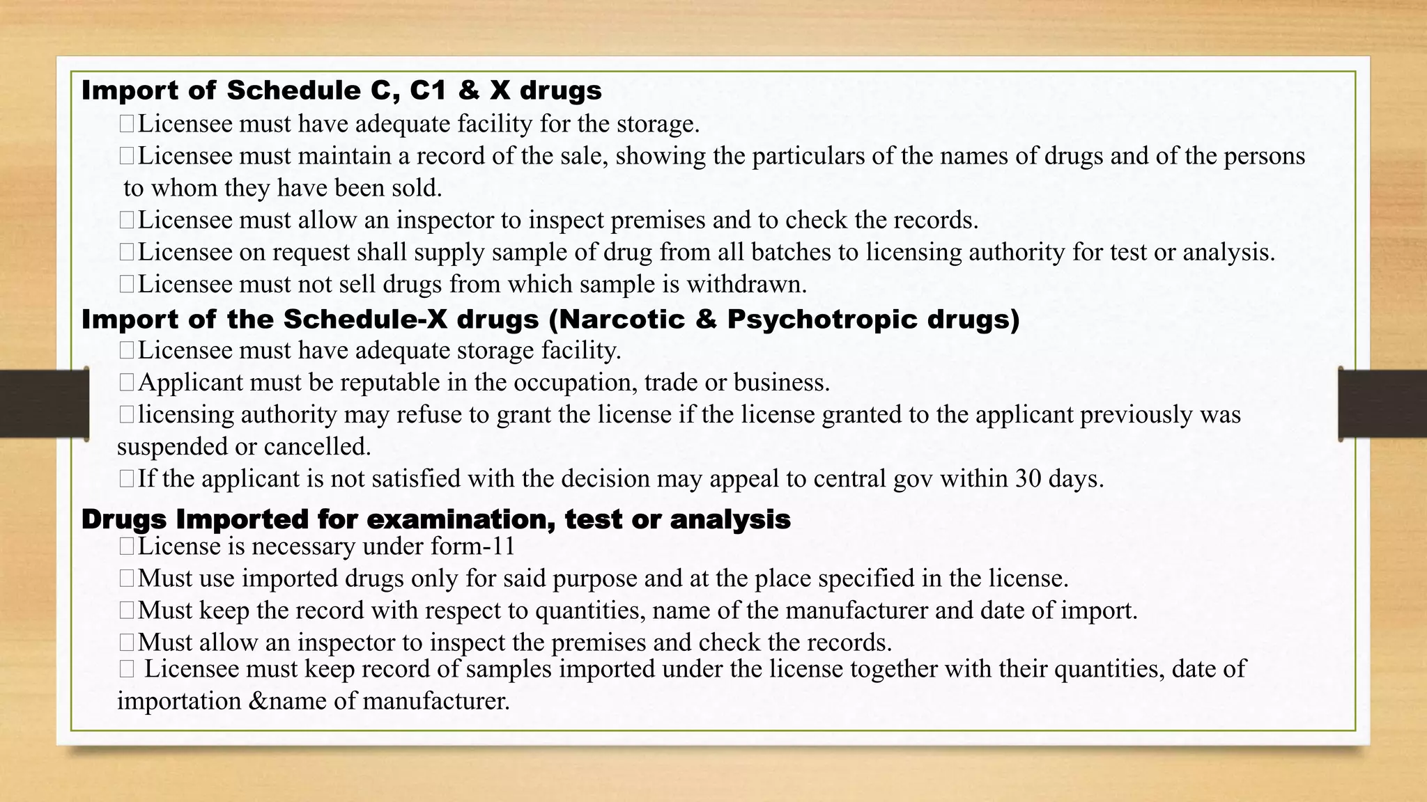 Import of drugs and cosmetic | PPTX