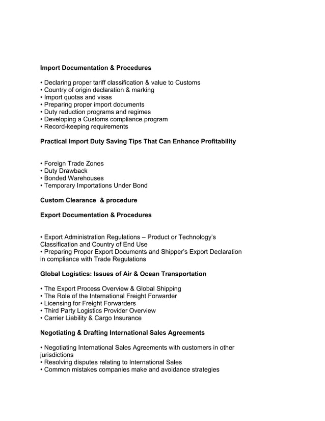 Import Presentation | PDF