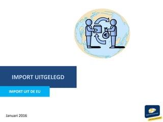 IMPORT UITGELEGD
IMPORT UIT DE EU
Januari 2016
 