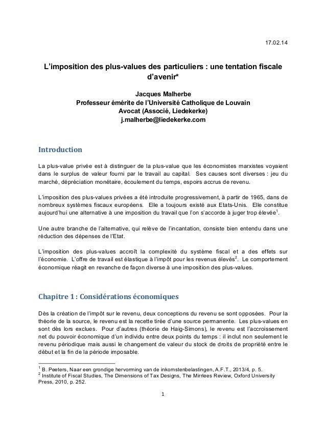 Imposition plus value d'acquisition stock options