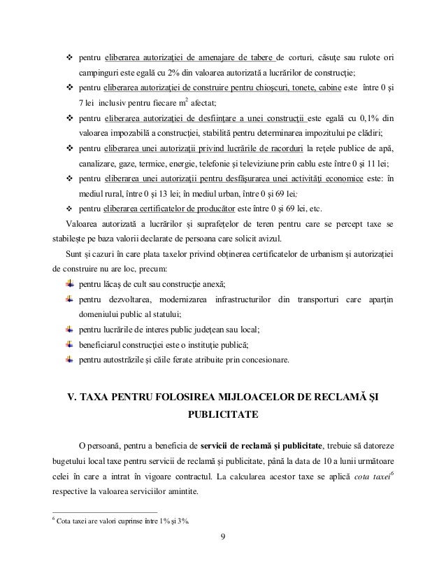 Impozite şi taxe locale