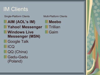 Aim Express Instant Messaging for Libraries | PPT