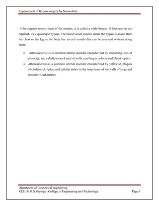 Report on Replacement of Heart bypass surgery by NAnorobots | DOCX