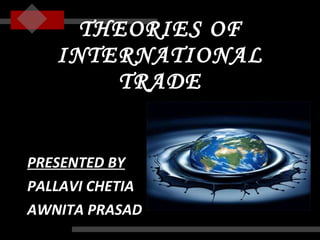 THEORIES OF INTERNATIONAL TRADE ,[object Object],[object Object],[object Object]