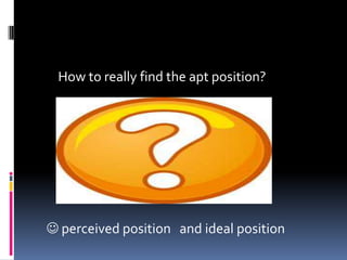 How to really find the apt position?
 perceived position and ideal position
 