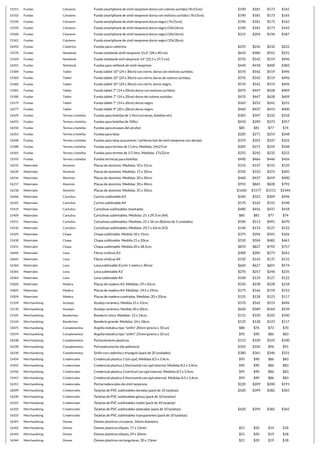 15551 Fundas Celulares Funda smartphone de simil neoprene dorso con colores surtidos (9x15cm). $190 $181 $173 $165
15552 Fundas Celulares Funda smartphone de simil neoprene dorso con motivos surtidos ( 9x15cm). $190 $181 $173 $165
15550 Fundas Celulares Funda smartphone de simil neoprene dorso negro ( 9x15cm). $190 $181 $173 $165
15559 Fundas Celulares Funda smartphone de simil neoprene dorso negro (10x14cm). $190 $181 $173 $165
15560 Fundas Celulares Funda smartphone de simil neoprene dorso negro (10x16cm). $215 $204 $196 $187
15561 Fundas Celulares Funda smartphone de simil neoprene dorso negro (10x18cm).
16452 Fundas Cubiertos Fundas para cubiertos $255 $242 $232 $222
15570 Fundas Notebook Funda notebook simil neoprene 15,6" (28 x 40 cm). $610 $580 $555 $531
15569 Fundas Notebook Funda notebook sinil neoprene 14" (25,5 x 37,5 cm). $570 $542 $519 $496
16501 Fundas Notebook Fundas para netbook de simil neoprene $440 $418 $400 $383
15584 Fundas Tablet Funda tablet 10" (24 x 30cm) con cierre, dorso con motivos surtidos. $570 $542 $519 $496
15583 Fundas Tablet Funda tablet 10" (24 x 30cm) con cierre, dorso de colores surtidos. $570 $542 $519 $496
15582 Fundas Tablet Funda tablet 10" (24 x 30cm) con cierre, dorso negro. $570 $542 $519 $496
15581 Fundas Tablet Funda tablet 7" (14 x 20cm) dorso con motivos surtidos. $470 $447 $428 $409
15580 Fundas Tablet Funda tablet 7" (14 x 20cm) dorso de colores surtidos. $470 $447 $428 $409
15579 Fundas Tablet Funda tablet 7" (14 x 20cm) dorso negro. $265 $252 $241 $231
16277 Fundas Tablet Funda tablet 9" (20 x 28cm) dorso negro. $460 $437 $419 $400
16429 Fundas Termos y botellas Fundas para botellas de 1 litro (cervezas, botellas etc) $365 $347 $332 $318
16455 Fundas Termos y botellas Fundas para botellas de 500cc $410 $390 $373 $357
16550 Fundas Termos y botellas Fundas para envases del alcohol $85 $81 $77 $74
16353 Fundas Termos y botellas Fundas para latas $285 $271 $259 $248
16500 Fundas Termos y botellas Fundas para latas azucareras / yerberas (set de simil neoprene con abrojo) $370 $352 $337 $322
15588 Fundas Termos y botellas Fundas para termos de 1 Litro. Medidas. 24x27cm $285 $271 $259 $248
16265 Fundas Termos y botellas Fundas para termos de 1/2 litro. Medidas. 17x22cm $255 $242 $232 $222
15593 Fundas Termos y botellas Fundas termicas para botellas $490 $466 $446 $426
16215 Materiales Aluminio Placas de aluminio. Medidas: 10 x 15cm. $155 $147 $141 $135
16639 Materiales Aluminio Placas de aluminio. Medidas: 15 x 20cm. $350 $333 $319 $305
16216 Materiales Aluminio Placas de aluminio. Medidas: 20 x 30cm. $460 $437 $419 $400
16217 Materiales Aluminio Placas de aluminio. Medidas: 30 x 40cm. $910 $865 $828 $792
16218 Materiales Aluminio Placas de aluminio. Medidas: 35 x 50cm. $1660 $1577 $1511 $1444
16566 Materiales Cartulina Carton sublimable A3 $340 $323 $309 $296
16565 Materiales Cartulina Carton sublimable A4 $170 $162 $155 $148
15419 Materiales Cartulina Cartulinas sublimables imantadas $480 $456 $437 $418
15409 Materiales Cartulina Cartulinas sublimables. Medidas: 21 x 29,7cm (A4). $85 $81 $77 $74
15411 Materiales Cartulina Cartulinas sublimables. Medidas: 25 x 36 cm (Bolsita de 5 unidades). $540 $513 $491 $470
15410 Materiales Cartulina Cartulinas sublimables. Medidas: 29,7 x 42cm (A3). $140 $133 $127 $122
15429 Materiales Chapa Chapa sublimable. Medida 10 x 15cm. $375 $356 $341 $326
15430 Materiales Chapa Chapa sublimable. Medida 15 x 20cm. $530 $504 $482 $461
15431 Materiales Chapa Chapa sublimable. Medida 20 x 28,5cm. $870 $827 $792 $757
16644 Materiales Lona Fibras vinilicas A3 $300 $285 $273 $261
16643 Materiales Lona Fibras vinilicas A4 $150 $143 $137 $131
16366 Materiales Lona Lona sublimable (Corte 1 metro x 30cm) $660 $627 $601 $574
16365 Materiales Lona Lona sublimable A3 $270 $257 $246 $235
16364 Materiales Lona Lona sublimable A4 $140 $133 $127 $122
15826 Materiales Madera Placas de madera A3. Medidas: 29 x 42cm. $250 $238 $228 $218
15825 Materiales Madera Placas de madera A4. Medidas: 19,5 x 29cm. $175 $166 $159 $152
15824 Materiales Madera Placas de madera cuadradas. Medidas: 20 x 20cm. $135 $128 $123 $117
15109 Merchandising Azulejos Azulejo cerámico. Medida 15 x 15cm. $570 $542 $519 $496
15110 Merchandising Azulejos Azulejo cerámico. Medida 20 x 20cm. $620 $589 $564 $539
15145 Merchandising Banderines Banderin chico. Medidas: 12 x 16cm. $115 $109 $105 $100
15144 Merchandising Banderines Banderin grande. Medidas: 24 x 18cm. $135 $128 $123 $117
15075 Merchandising Complementos Argolla metalica tipo "sinfin" 20mm (precio x 10 un) $80 $76 $73 $70
15074 Merchandising Complementos Argolla metalica tipo "sinfin" 25mm (precio x 10 un) $95 $90 $86 $83
16338 Merchandising Complementos Portacelulares plasticos $115 $109 $105 $100
16228 Merchandising Complementos Portasahumerios (de polimero) $105 $100 $96 $91
16330 Merchandising Complementos Sinfin con cadenita y triangulo (pack de 20 unidades) $380 $361 $346 $331
15454 Merchandising Credenciales Credencial plastica 1 (sin ojal). Medidas 8,5 x 5,4cm. $95 $90 $86 $83
15455 Merchandising Credenciales Credencial plastica 2 (horizontal con ojal interno). Medidas 8,5 x 5,4cm. $95 $90 $86 $83
15456 Merchandising Credenciales Credencial plastica 3 (vertical con ojal interno). Medidas 8,5 x 5,4cm. $95 $90 $86 $83
15457 Merchandising Credenciales Credencial plastica 4 (horizontal con ojal externo). Medidas 8,5 x 5,4cm. $95 $90 $86 $83
16351 Merchandising Credenciales Portacredenciales de simil neoprene $220 $209 $200 $191
16099 Merchandising Credenciales Tarjetas de PVC sublimables doradas (pack de 10 tarjetas) $420 $399 $382 $365
16100 Merchandising Credenciales Tarjetas de PVC sublimables glossy (pack de 10 tarjetas)
16101 Merchandising Credenciales Tarjetas de PVC sublimables matte (pack de 10 tarjetas)
16102 Merchandising Credenciales Tarjetas de PVC sublimables plateadas (pack de 10 tarjetas) $420 $399 $382 $365
16103 Merchandising Credenciales Tarjetas de PVC sublimables transparentes (pack de 10 tarjetas)
16341 Merchandising Domes Domes plasticos circulares, 16mm diametro
16342 Merchandising Domes Domes plasticos elipses, 17 x 12mm $21 $20 $19 $18
16343 Merchandising Domes Domes plasticos elipses, 29 x 20mm $21 $20 $19 $18
16344 Merchandising Domes Domes plasticos rectangulares, 30 x 13mm $21 $20 $19 $18
 