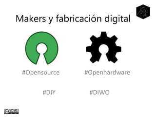 Makers y fabricación digital
#Opensource #Openhardware
#DIY #DIWO
 