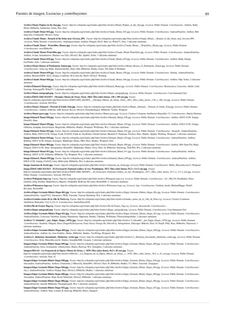 Fuentes de imagen, Licencias y contribuyentes 89
Archivo:Monet Poplars in the Sun.jpg  Fuente: http://es.wikipedia.org/w/index.php?title=Archivo:Monet_Poplars_in_the_Sun.jpg  Licencia: Public Domain  Contribuyentes: Ardfern, Bukk,
Morio, Rlbberlin, Schlurcher, Szilas, Wst, Zolo
Archivo:Claude Monet 032.jpg  Fuente: http://es.wikipedia.org/w/index.php?title=Archivo:Claude_Monet_032.jpg  Licencia: Public Domain  Contribuyentes: AndreasPraefcke, Ardfern, Bibi
Saint-Pol, Croberto68, Olivier2, Szilas
Archivo:Claude Monet - Branch of the Seine near Giverny.JPG  Fuente: http://es.wikipedia.org/w/index.php?title=Archivo:Claude_Monet_-_Branch_of_the_Seine_near_Giverny.JPG
 Licencia: Public Domain  Contribuyentes: Andreagrossmann, Ardfern, Diligent, Eli22, Man vyi, Wikid77, Zolo, 3 ediciones anónimas
Archivo:Claude Monet - Waterlilies (Rome).jpg  Fuente: http://es.wikipedia.org/w/index.php?title=Archivo:Claude_Monet_-_Waterlilies_(Rome).jpg  Licencia: Public Domain
 Contribuyentes: user:Rlbberlin
Archivo:Claude Monet-Waterlilies.jpg  Fuente: http://es.wikipedia.org/w/index.php?title=Archivo:Claude_Monet-Waterlilies.jpg  Licencia: Public Domain  Contribuyentes: AndreasPraefcke,
Ardfern, Avatar, Iamunknown, Maarten van Vliet, Olivier2, Rtc, Sparkit, Szilas, 7 ediciones anónimas
Archivo:Claude Monet 025.jpg  Fuente: http://es.wikipedia.org/w/index.php?title=Archivo:Claude_Monet_025.jpg  Licencia: Public Domain  Contribuyentes: Ardfern, Bukk, Emijrp,
Gryffindor, Zolo, 1 ediciones anónimas
Archivo:Monet Houses of Parliament, Sunset.jpg  Fuente: http://es.wikipedia.org/w/index.php?title=Archivo:Monet_Houses_of_Parliament,_Sunset.jpg  Licencia: Public Domain
 Contribuyentes: Anna reg, Bukk, Donarreiskoffer, Ham, Olpl, Rlbberlin, Shinka, Szilas, The Duke of Waltham
Archivo:Claude Monet 039.jpg  Fuente: http://es.wikipedia.org/w/index.php?title=Archivo:Claude_Monet_039.jpg  Licencia: Public Domain  Contribuyentes: Abxbay, AndreasPraefcke,
Ardfern, BlackIceNRW, Eli22, Emijrp, G.dallorto, M-le-mot-dit, Mac9, Olivier2, Warburg
Archivo:Claude Monet 044.jpg  Fuente: http://es.wikipedia.org/w/index.php?title=Archivo:Claude_Monet_044.jpg  Licencia: Public Domain  Contribuyentes: Ardfern, Olpl, Szilas, 2 ediciones
anónimas
Archivo:Édouard Manet.jpg  Fuente: http://es.wikipedia.org/w/index.php?title=Archivo:Édouard_Manet.jpg  Licencia: Public Domain  Contribuyentes: Bestiasonica, Conscious, Jahobr, Llull,
Scewing, Schaengel89, Wikid77, 3 ediciones anónimas
Archivo:Manet autograph.png  Fuente: http://es.wikipedia.org/w/index.php?title=Archivo:Manet_autograph.png  Licencia: Public Domain  Contribuyentes: User:Immanuel Giel
Archivo:ÉDOUARD MANET - Olympia (Museo de Orsay, París, 1863. Óleo sobre lienzo, 130 x 190 cm).jpg  Fuente:
http://es.wikipedia.org/w/index.php?title=Archivo:ÉDOUARD_MANET_-_Olympia_(Museo_de_Orsay,_París,_1863._Óleo_sobre_lienzo,_130_x_190_cm).jpg  Licencia: Public Domain
 Contribuyentes: Artwork, INS Pirat
Archivo:Manet, Edouard - Portrait of Emile Zola.jpg  Fuente: http://es.wikipedia.org/w/index.php?title=Archivo:Manet,_Edouard_-_Portrait_of_Emile_Zola.jpg  Licencia: Public Domain
 Contribuyentes: Ardfern, Gilbertus, JdH, Kelson, Kevyn, Olivier2, Petrusbarbygere, Rlbberlin, Teofilo, Wmpearl
Archivo:Manet-grave.jpg  Fuente: http://es.wikipedia.org/w/index.php?title=Archivo:Manet-grave.jpg  Licencia: Creative Commons Attribution-Sharealike 3.0  Contribuyentes: Martin Ottmann
Image:Edouard Manet 036.jpg  Fuente: http://es.wikipedia.org/w/index.php?title=Archivo:Edouard_Manet_036.jpg  Licencia: Public Domain  Contribuyentes: Ardfern, EDUCA33E, Emijrp,
Fiertel91, Ham
Image:Edouard Manet 018.jpg  Fuente: http://es.wikipedia.org/w/index.php?title=Archivo:Edouard_Manet_018.jpg  Licencia: Public Domain  Contribuyentes: Ardfern, EDUCA33E, Emijrp,
Gilbertus, Juanpdp, Juiced lemon, Mogelzahn, Rlbberlin, Shakko, Wmpearl, Wolfmann, Wst, 1 ediciones anónimas
Image:Edouard Manet 022.jpg  Fuente: http://es.wikipedia.org/w/index.php?title=Archivo:Edouard_Manet_022.jpg  Licencia: Public Domain  Contribuyentes: -Strogoff-, AndreasPraefcke,
Ardfern, Bukk, EDUCA33E, Emijrp, EvaK, FA2010, Frank-m, Gryffindor, Gérald Garitan, Manuelt15, Paintman, Pixeltoo, Ruiz, Shakko, Sparkit, Warburg, Wmpearl, 1 ediciones anónimas
Image:Edouard Manet 010.jpg  Fuente: http://es.wikipedia.org/w/index.php?title=Archivo:Edouard_Manet_010.jpg  Licencia: Public Domain  Contribuyentes: AndreasPraefcke, Ardfern,
Bohème, EDUCA33E, Emijrp, Joseolgon, Makthorpe, Marac, PRA, Razr, Shakko, Wmpearl, Zolo
Image:Edouard Manet 004.jpg  Fuente: http://es.wikipedia.org/w/index.php?title=Archivo:Edouard_Manet_004.jpg  Licencia: Public Domain  Contribuyentes: Ardfern, Bibi Saint-Pol, Bukk,
Diligent, EDUCA33E, Ham, Infrogmation, Kilom691, Makthorpe, Mattes, Oxxo, Paris 16, Rlbberlin, Simonxag, Thib Phil, Wst, 3 ediciones anónimas
Image:Edouard Manet 011.jpg  Fuente: http://es.wikipedia.org/w/index.php?title=Archivo:Edouard_Manet_011.jpg  Licencia: Public Domain  Contribuyentes: AndreasPraefcke, Ardfern,
Bohème, EDUCA33E, Gilbertus, Rlbberlin, Tm, Wmpearl, Wst, 1 ediciones anónimas
Image:Edouard_Manet 059.jpg  Fuente: http://es.wikipedia.org/w/index.php?title=Archivo:Edouard_Manet_059.jpg  Licencia: Public Domain  Contribuyentes: AndreasPraefcke, Ardfern,
EDUCA33E, Emijrp, FA2010, Léna, Millevache, Rlbberlin, Wst, 4 ediciones anónimas
Image:Amazona de frente.jpg  Fuente: http://es.wikipedia.org/w/index.php?title=Archivo:Amazona_de_frente.jpg  Licencia: Public Domain  Contribuyentes: Balbo, Museothyssen13, Wmpearl
Image:ÉDOUARD MANET - El Ferrocarril (National Gallery of Art, Washington, 1873. Óleo sobre lienzo, 93.3 x 111.5 cm).jpg  Fuente:
http://es.wikipedia.org/w/index.php?title=Archivo:ÉDOUARD_MANET_-_El_Ferrocarril_(National_Gallery_of_Art,_Washington,_1873._Óleo_sobre_lienzo,_93.3_x_111.5_cm).jpg  Licencia:
Public Domain  Contribuyentes: Artwork, INS Pirat
Archivo:Wikiquote-logo.svg  Fuente: http://es.wikipedia.org/w/index.php?title=Archivo:Wikiquote-logo.svg  Licencia: Public Domain  Contribuyentes: -xfi-, Dbc334, Doodledoo, Elian,
Guillom, Jeffq, Krinkle, Maderibeyza, Majorly, Nishkid64, RedCoat, Rei-artur, Rocket000, 11 ediciones anónimas
Archivo:Wikisource-logo.svg  Fuente: http://es.wikipedia.org/w/index.php?title=Archivo:Wikisource-logo.svg  Licencia: logo  Contribuyentes: Guillom, Jarekt, MichaelMaggs, NielsF,
Rei-artur, Rocket000
Archivo:Edgar Germain Hilaire Degas 061.jpg  Fuente: http://es.wikipedia.org/w/index.php?title=Archivo:Edgar_Germain_Hilaire_Degas_061.jpg  Licencia: Public Domain  Contribuyentes:
AndreasPraefcke, Anne97432, Interpretix, PKM, Tancrède, Vincent Steenberg, Wst, 2 ediciones anónimas
Archivo:Grandes armes de la ville de Paris.svg  Fuente: http://es.wikipedia.org/w/index.php?title=Archivo:Grandes_armes_de_la_ville_de_Paris.svg  Licencia: Creative Commons
Attribution-Sharealike 3.0,2.5,2.0,1.0  Contribuyentes: SanchoPanzaXXI
Archivo:Île-de-France flag.svg  Fuente: http://es.wikipedia.org/w/index.php?title=Archivo:Île-de-France_flag.svg  Licencia: desconocido  Contribuyentes: -
Archivo:Degas autograph.png  Fuente: http://es.wikipedia.org/w/index.php?title=Archivo:Degas_autograph.png  Licencia: Public Domain  Contribuyentes: User:Immanuel Giel
Archivo:Edgar Germain Hilaire Degas 021.jpg  Fuente: http://es.wikipedia.org/w/index.php?title=Archivo:Edgar_Germain_Hilaire_Degas_021.jpg  Licencia: Public Domain  Contribuyentes:
AndreasPraefcke, Conscious, Deadstar, Emijrp, Mandariine, Opponent, Shakko, Takabeg, Wolfmann, Überraschungsbilder, 2 ediciones anónimas
Archivo:"L'Absinthe",_par_Edgar_Degas_(1876).jpg  Fuente: http://es.wikipedia.org/w/index.php?title=Archivo:"L'Absinthe",_par_Edgar_Degas_(1876).jpg  Licencia: Public Domain
 Contribuyentes: Deadstar, Diligent, Docu, DragonflySixtyseven, Franz Xaver, George Ho, INeverCry, Infrogmation, Jollyroger, Maksim, Paris 16, PeepP, Pitke, Razr, Rlbberlin, Thuresson, 1
ediciones anónimas
Archivo:Edgar Germain Hilaire Degas 069.jpg  Fuente: http://es.wikipedia.org/w/index.php?title=Archivo:Edgar_Germain_Hilaire_Degas_069.jpg  Licencia: Public Domain  Contribuyentes:
AndreasPraefcke, Ardfern, Ies, Jean-Frédéric, Mattes, Rlbberlin, Shakko, TwoWings, Wmpearl, Wst
Archivo:2._Bailarina_basculando_(Bailarina_verde).jpg  Fuente: http://es.wikipedia.org/w/index.php?title=Archivo:2._Bailarina_basculando_(Bailarina_verde).jpg  Licencia: Public Domain
 Contribuyentes: Dcljr, Museothyssen16, Shakko, Sreejithk2000, Uusijani, 2 ediciones anónimas
Imagen:Edgar Germain Hilaire Degas 049.jpg  Fuente: http://es.wikipedia.org/w/index.php?title=Archivo:Edgar_Germain_Hilaire_Degas_049.jpg  Licencia: Public Domain  Contribuyentes:
AndreasPraefcke, Docu, Ecummenic, Johnnyrotten, Mattes, Ranveig, Wst, Xenophon, 2 ediciones anónimas
Imagen:DEGAS - La Orquesta de la Ópera (Museo de Orsay, c. 1870. Óleo sobre lienzo, 56.5 x 45 cm).jpg  Fuente:
http://es.wikipedia.org/w/index.php?title=Archivo:DEGAS_-_La_Orquesta_de_la_Ópera_(Museo_de_Orsay,_c._1870._Óleo_sobre_lienzo,_56.5_x_45_cm).jpg  Licencia: Public Domain
 Contribuyentes: Artwork, Paris 16
Imagen:Edgar Germain Hilaire Degas 038.jpg  Fuente: http://es.wikipedia.org/w/index.php?title=Archivo:Edgar_Germain_Hilaire_Degas_038.jpg  Licencia: Public Domain  Contribuyentes:
Alexandrin, AndreasPraefcke, Ardfern, Clusternote, J JMesserly, Kilom691, Olivier2, Paris 16, Rlbberlin, Shakko, T L Miles, Tancrède, Tangopaso
Imagen:Edgar Germain Hilaire Degas 044.jpg  Fuente: http://es.wikipedia.org/w/index.php?title=Archivo:Edgar_Germain_Hilaire_Degas_044.jpg  Licencia: Public Domain  Contribuyentes:
Ala z, AndreasPraefcke, Ardfern, Emijrp, Ham, Olivier2, Rlbberlin, Shakko, 1 ediciones anónimas
Imagen:Edgar Germain Hilaire Degas 040.jpg  Fuente: http://es.wikipedia.org/w/index.php?title=Archivo:Edgar_Germain_Hilaire_Degas_040.jpg  Licencia: Public Domain  Contribuyentes:
Alexandrin, AndreasPraefcke, Ham, Kersti Nebelsiek, Olivier2, Rlbberlin, 1 ediciones anónimas
Imagen:Edgar Germain Hilaire Degas 084.jpg  Fuente: http://es.wikipedia.org/w/index.php?title=Archivo:Edgar_Germain_Hilaire_Degas_084.jpg  Licencia: Public Domain  Contribuyentes:
AndreasPraefcke, JackyR, Rlbberlin, Themightyquill, Wst, 1 ediciones anónimas
Imagen:Edgar Germain Hilaire Degas 032.jpg  Fuente: http://es.wikipedia.org/w/index.php?title=Archivo:Edgar_Germain_Hilaire_Degas_032.jpg  Licencia: Public Domain  Contribuyentes:
AndreasPraefcke, Ardfern, Ham, Lennert B, Ranveig, Rlbberlin, Rttavi, Skipjack
 
