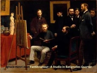 Ignace Henri Jean  Fantin-Latour--A Studio in Batignolles Quarter 