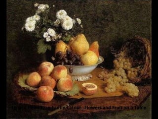Ignace Henri Jean Fantin-Latour--Flowers and Fruit on a Table 