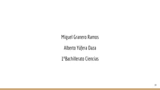 Miguel Granero Ramos
Alberto Yúfera Daza
1ºBachillerato Ciencias
19
 