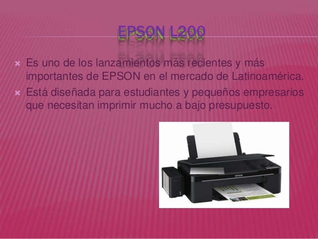 Impresora multifuncional con inyeccion de tinta epson l200