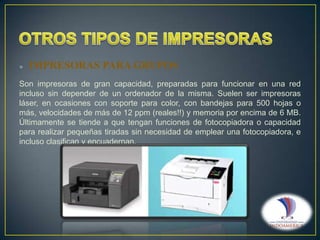 Tipos de Impresoras