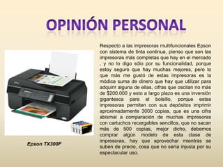 Impresoras con sistema de tinta continua