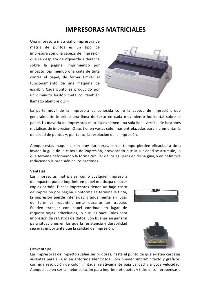 Impresoras Matriciales