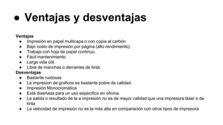 Impresoras Matriciales
