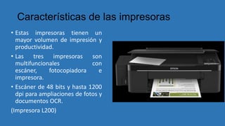 Impresoras multifuncionales con sistemas de tintas continuas