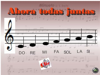 Ahora todas juntas
Ahora todas juntas
DO RE MI FA SOL LA SI
Clic