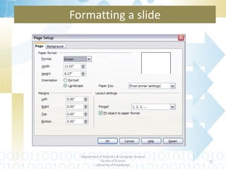Formatting a slide Department of Statistics & Computer Science Faculty of Science University of Peradeniya. 