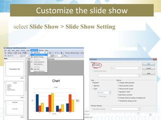 select  Slide Show > Slide Show Setting Customize the slide show Department of Statistics & Computer Science Faculty of Science University of Peradeniya. 