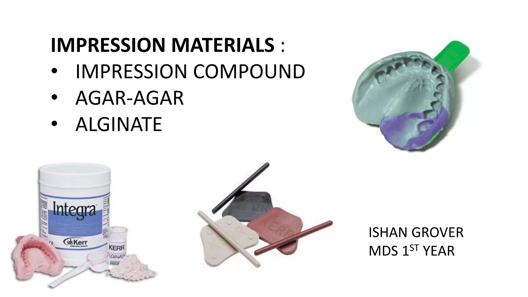 Impression materials used in orthodontics PPT