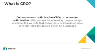 Growing revenue through conversion rate optimisation (CRO)