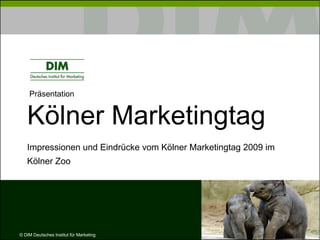 Präsentation


   Kölner Marketingtag
   Impressionen und Eindrücke vom Kölner Marketingtag 2009 im
   Kölner Zoo




© DIM Deutsches Institut für Marketing
 