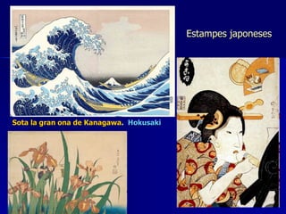 Estampes japoneses Sota la gran ona de Kanagawa .  Hokusaki 