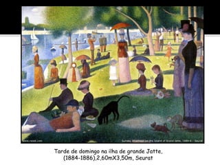 Tarde de domingo na ilha de grande Jatte,
(1884-1886),2,60mX3,50m, Seurat
 