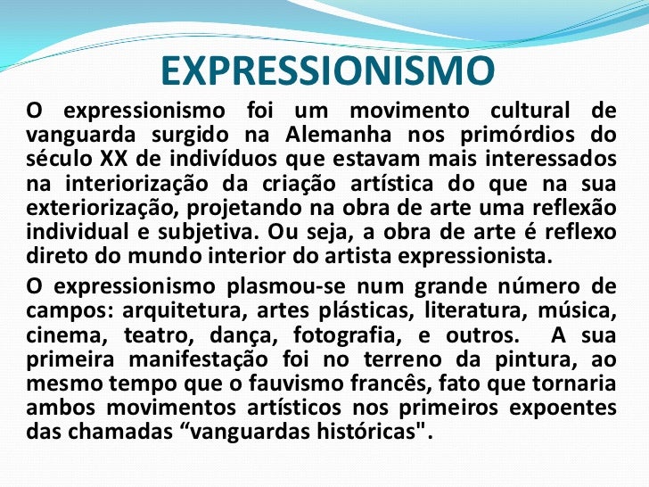 Explique A Diferença Entre Expressionismo E Impressionismo