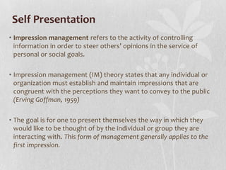 Impression management..Deep Nagpal | PPTX