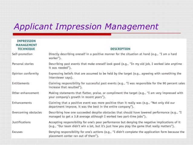 Impression management