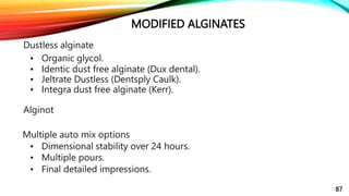 IMPRESSION MATERIALS USED IN PROSTHODONTICS | PPTX