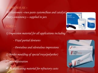 Impression materials and techniques | PPT