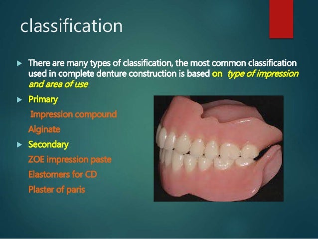 impression materials for complete denture primary impression